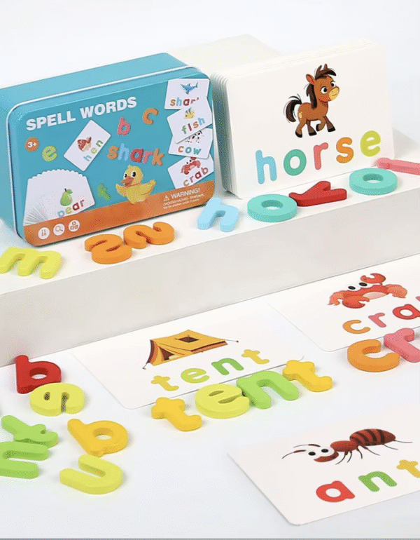 New Alphabet ABC Learning Educational Toys Wooden Puzzle Flash Cards Preschool Activity Letter Spelling Game for Kids Toddlers