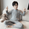 mid-collar pajama set