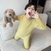 mid-collar pajama set