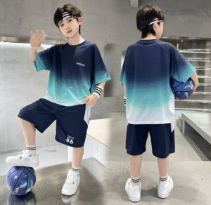 Boys' Summer New Short-sleeved Shorts Set 120-170 Green