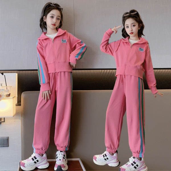Side-stitched striped casual suit