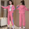 Side-stitched striped casual suit