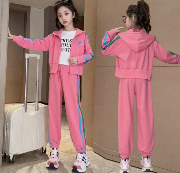Side-stitched striped casual suit