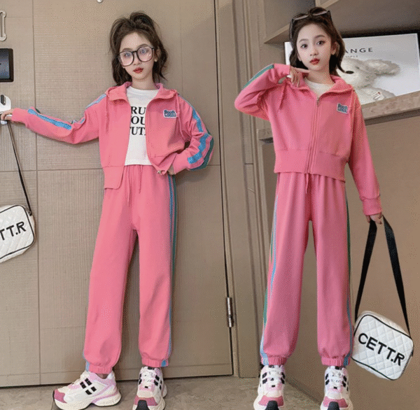 Side-stitched striped casual suit