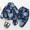 Denim two-piece suit