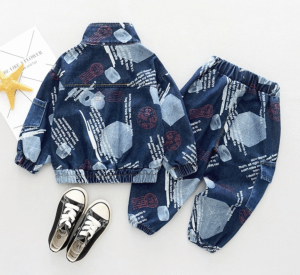 Denim two-piece suit
