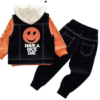 Smiley face denim three-piece suit