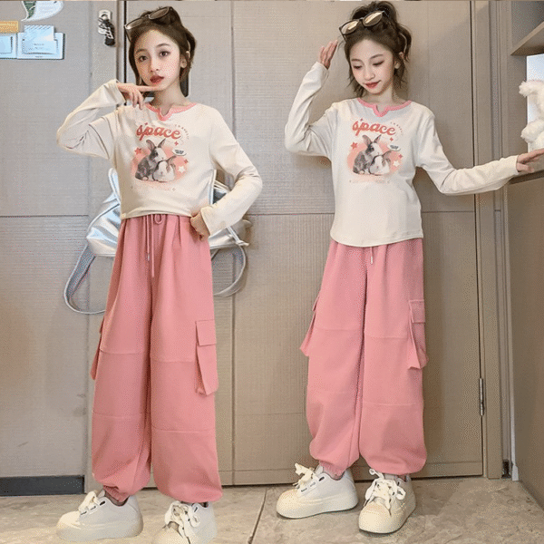 Stylish bunny overalls suit