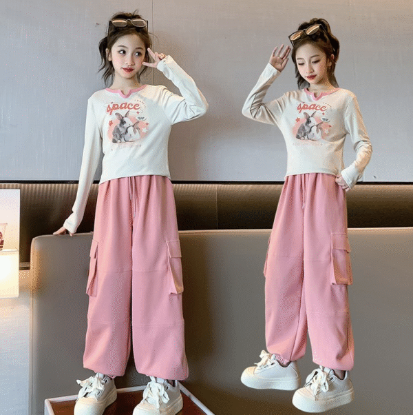 Stylish bunny overalls suit