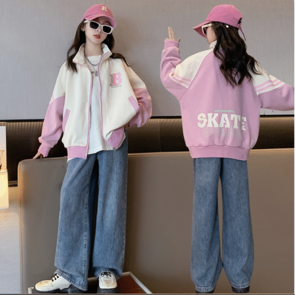 Korean style embroidered B letter jacket