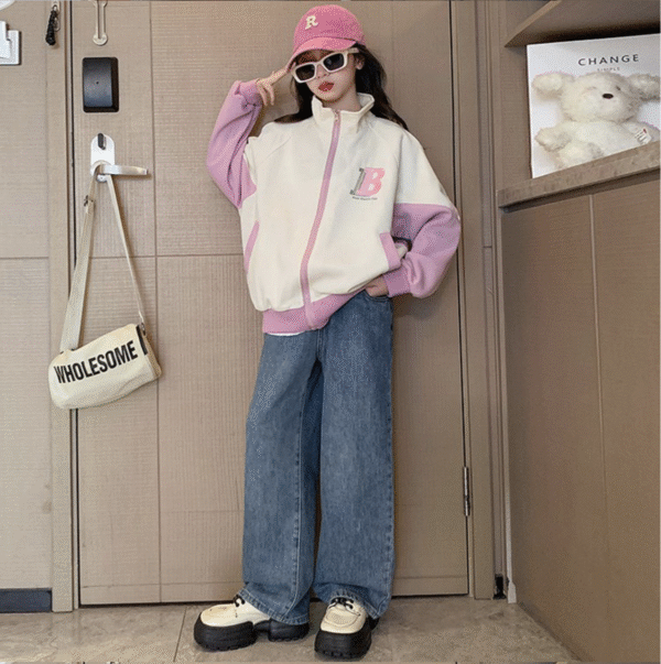 Korean style embroidered B letter jacket