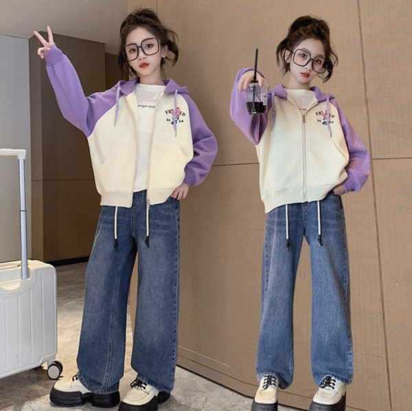 Cartoon hooded rabbit print jacket