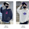 Circle Print Hoodie (Full Size Plus) Gray/Off-White