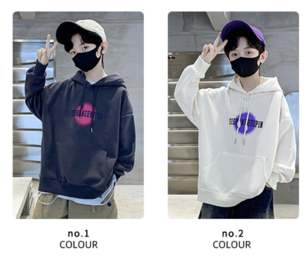 Circle Print Hoodie (Full Size Plus) Gray/Off-White