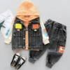 three-piece denim suit