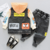 three-piece denim suit