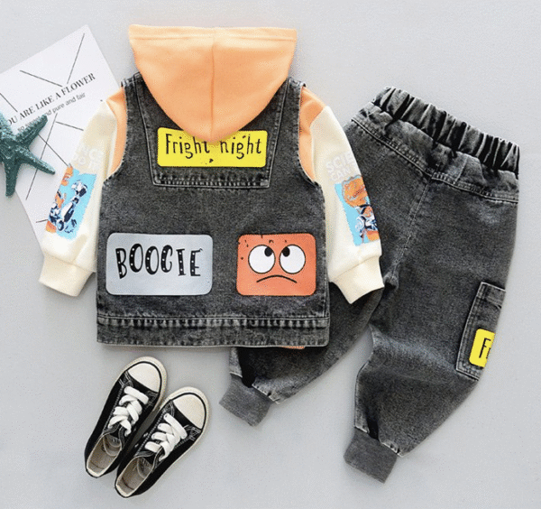 three-piece denim suit