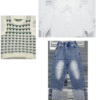 Flower knitted vest three-piece set