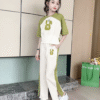 Cartoon contrast color stitching two-piece suit