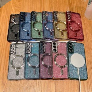 H016dcaa0270c4e7ebfb07969f3e84016D Luxury Electroplate Glitter Magnetic Mobile Phone Case for Samsung Galaxy S25 S24 ultra S23 S22 S21 Plus Note10 Note20 Pro Cover