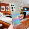 Luxury Glitter Laser Gradual Change Rainbow 2 in 1 TPU Mobile Phone Case Cover For Samsung S21 S22 S23plus S24 S25Ultra A12 13