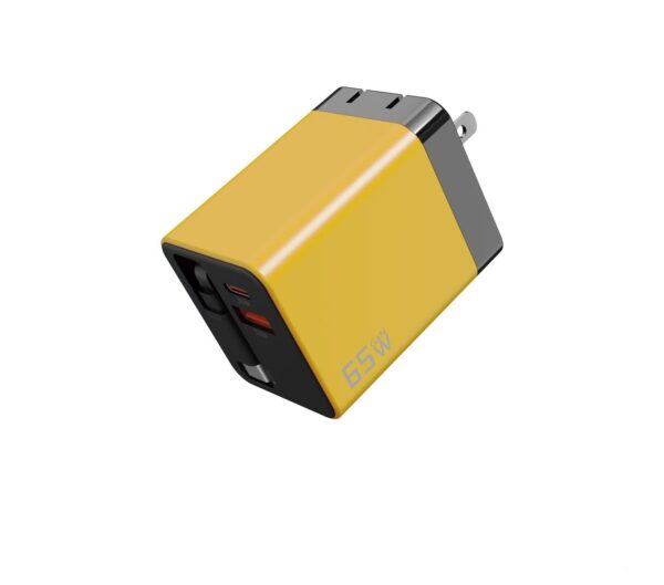 H0a7a88cb14044cfd986b91c199e0694am 65W GaN USB C Charger Block with Retractable Type C Cable Dual Port , Fast Charging Adapter