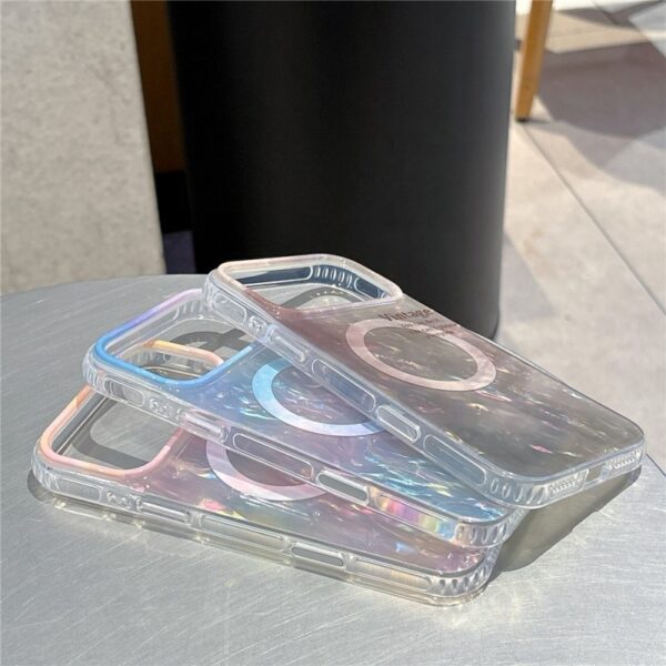 H190e8de816e6485faff73f9727419f1c1 Luxury Glitter Shell Magnetic Mobile Phone Cases for iPhone 17air 16 15 14 Pro Max Shockproof Cover Sparkle Protective Back