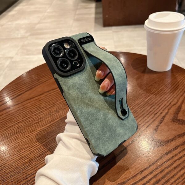 H414056ddbd7344878e14236d469da072e Lambskin Leather Suede Mobile Phone Case With Strap Holder Back Cover for iphone 16 15 Pro Max 14 13 12 11 XS XR