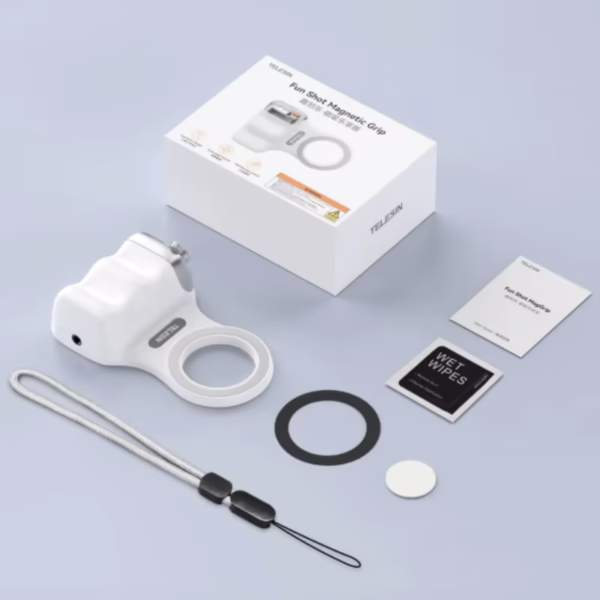 TELESIN Magnetic Smartphone Handle Grip Phone Camera Versatile Wireless Remote with LED Fill Light for IOS Android