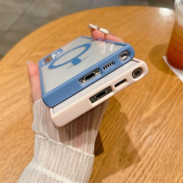 Simple TPU PC Magnetic Transparent Clear Mobile Phone Case for Samsung Galaxy S24 ultra S23 S22 Plus
