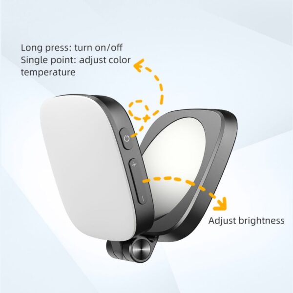 H48d060db620a4d47890ff519e3407262D Universal Portable Mini Folding Fill Lighting LED, Live Video Magnetic Selfie Light Mirror, Mobile Phone Pocket Light Holder