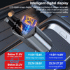 Fast Charger Car Phone Station Recharger 4 in 1 LED Digital Display Retractable 2 Cables Type C