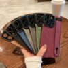 H537a7ca2bc8d47f4bbf982b60e9da743Z Lambskin Leather Suede Mobile Phone Case With Strap Holder Back Cover for iphone 16 15 Pro Max 14 13 12 11 XS XR