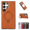 Magnet Ring Magnetic Charging Leather Mobile Phone Case for Samsung Galaxy S24 S23 ultra S22 Plus
