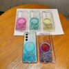 New Arrival Glitter Transparent PC Resin Magnetic Phone Cases for Samsung Z Fold6 Fold5 Fold4 Fold 3 Epoxy Back Cover