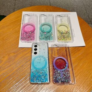 H589f86e8d6aa4298948d5ddb0546bb326 New Arrival Glitter Transparent PC Resin Magnetic Phone Cases for Samsung Z Fold6 Fold5 Fold4 Fold 3 Epoxy Back Cover