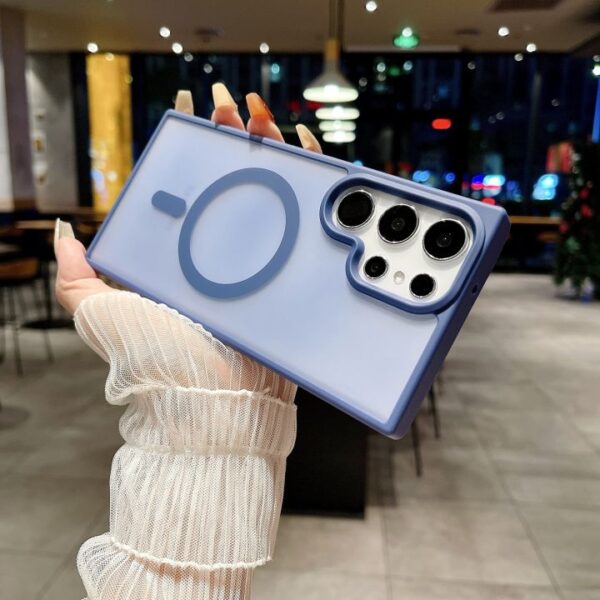 Matte Magnetic Charging Mobile Phone Case for Samsung Galaxy S25 S24 Plus S23 ultra S22 S21 Shock Proof TPU PC Cover