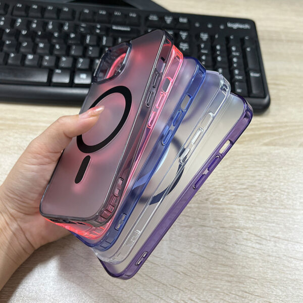 New Style Magnetic Transparent Mobile Phone Cases for iPhone  Frosted Design Shockproof Cover Protection Shell