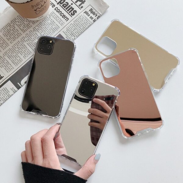 Electroplate Shockproof Mirror Acrylic Mobile Phone case for iphone 17 Pro Max 16 15 14 Plus 13 12 11 XR XS Wholesale Back Cover
