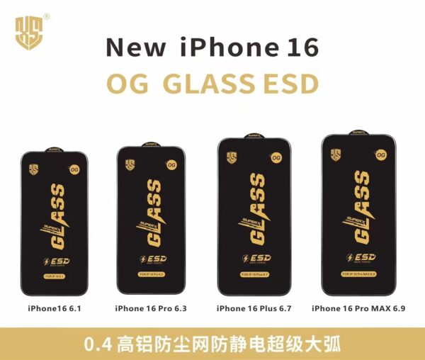 Black King Kong Diamond Cut Lace Glass Screen Protect for iPhone 16 Pro Max 15 14 13 12 11 Anti Static Glass Protect