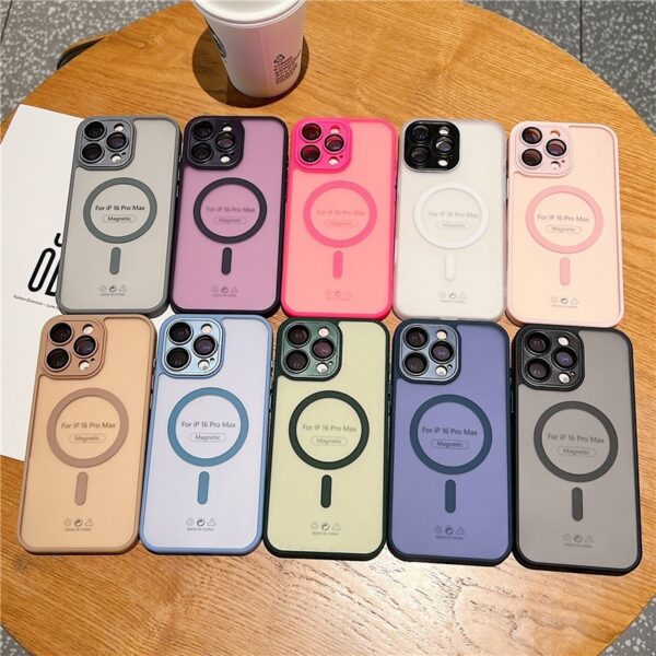 H68058540ac05457aad0712bf2bcba240Q TPU PC Translucent Phone Case with Camera Protect Frosted Magnetic Mobile Phones Cover for IPhones