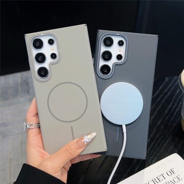 Hard PC Magnetic Frosted Matte Phone case for Samsung S25 Edge S24FE S23 Plus S22 ultra