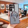 Luxury Electroplate Glitter Magnetic Mobile Phone case for Samsung S25 ultra S24 Plus S23 S22 Shockproof Soft TPU Back Cover