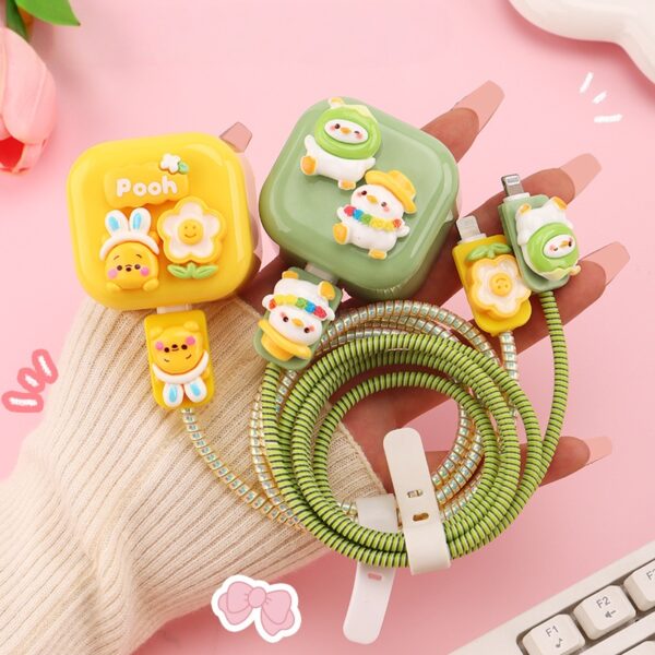 H6e7bb80cea08495dbd3d3f3082dc55c9N 3D Cute Cartoon Three Pins Charger Protector with Cable Accessory for iPhone 20W Fast Charger