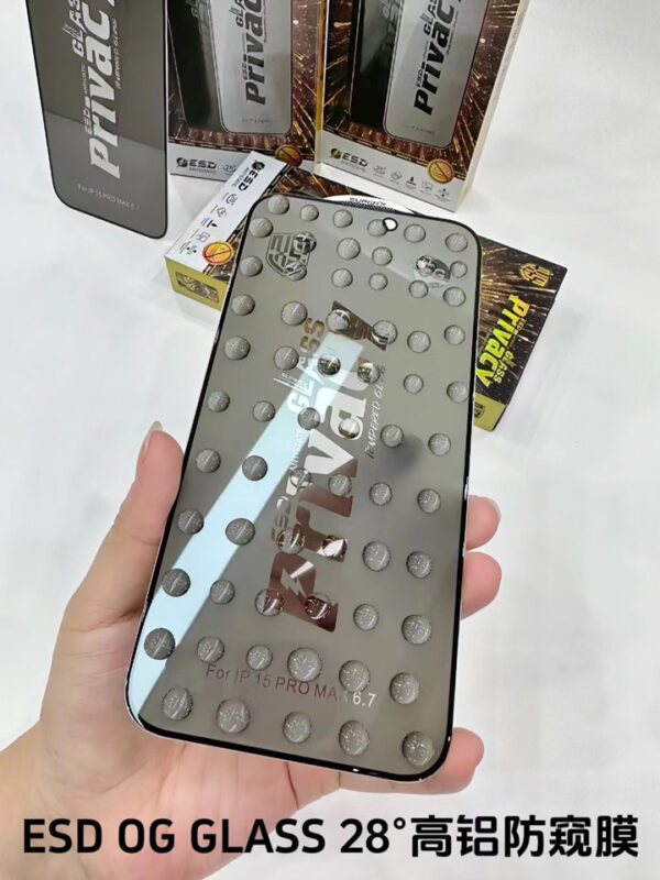 OG Glass 28 Degree Anti-peeping Privacy Tempered Glass Screen Protector for iPhone 16 15 14 Pro Max High Aluminum Screen Protect