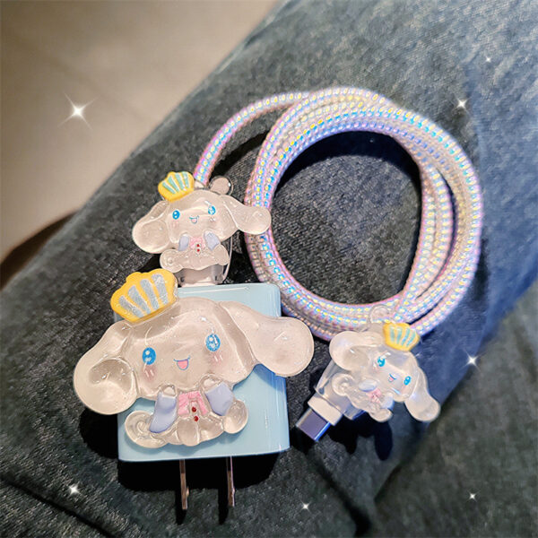 Cute 3D Cable Wrapping Protector Cover Phone Charger Cable Protector for iPhone 20W Power Adapter Fast Charging Head Case
