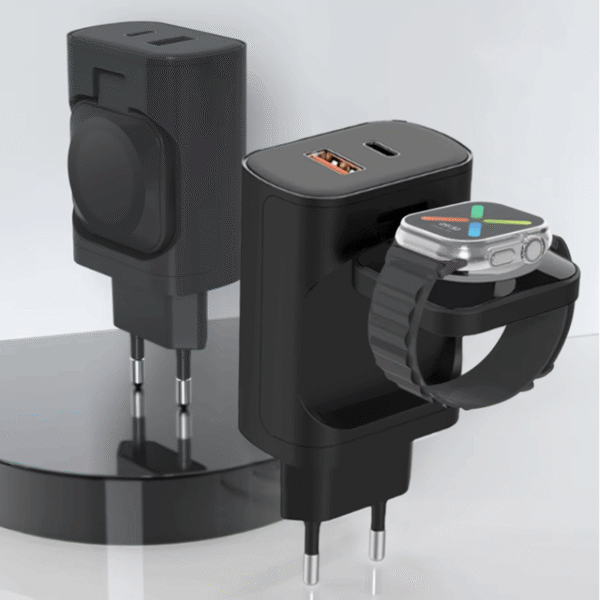 H7d0fa4f0154342da9c5c1212189a59e8m Multifunction Portable 2 in 1 Watch Wireless Charger 30W PD Fast Charging Plug Mobile Phone Power Adapter for iPhone samsung