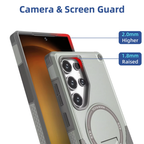 H8702e4dd542e4f2e962b08575f474156c Armored TPU PC Mobile Phone Cases for Samsung Magnetic Design case Shockproof Coque Display Stand Shell