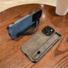 H9238b43539db4fcdaea6ded4b720a776N Lambskin Leather Suede Mobile Phone Case With Strap Holder Back Cover for iphone 16 15 Pro Max 14 13 12 11 XS XR