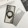 Luxury Electroplate Glitter Transparent Magnetic Holder Phone case for Samsung S25 ultra S24 S23plus